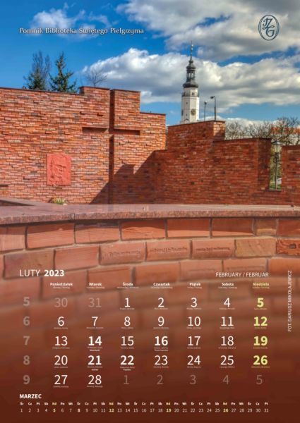 Ilustracja wprowadzenia: Kartka z Kalendarz historycznego "Pomniki głogowskie" - LUTY 2023